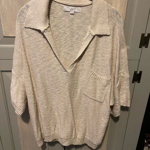 LOFT short sleeve v-neck sweater